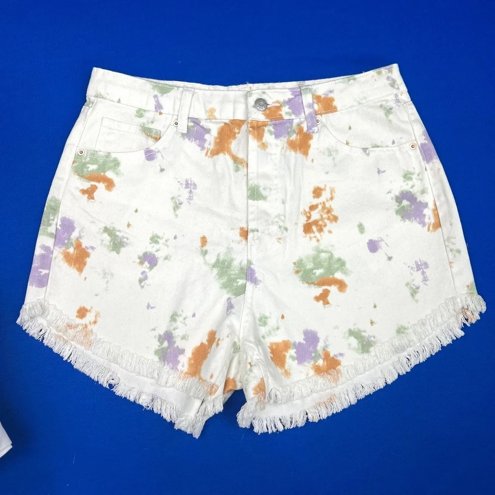 🏷️|•WILD FABLE•| Cute Color Splash Highest Rise Cut Off Jean Short - Picture 1 of 9